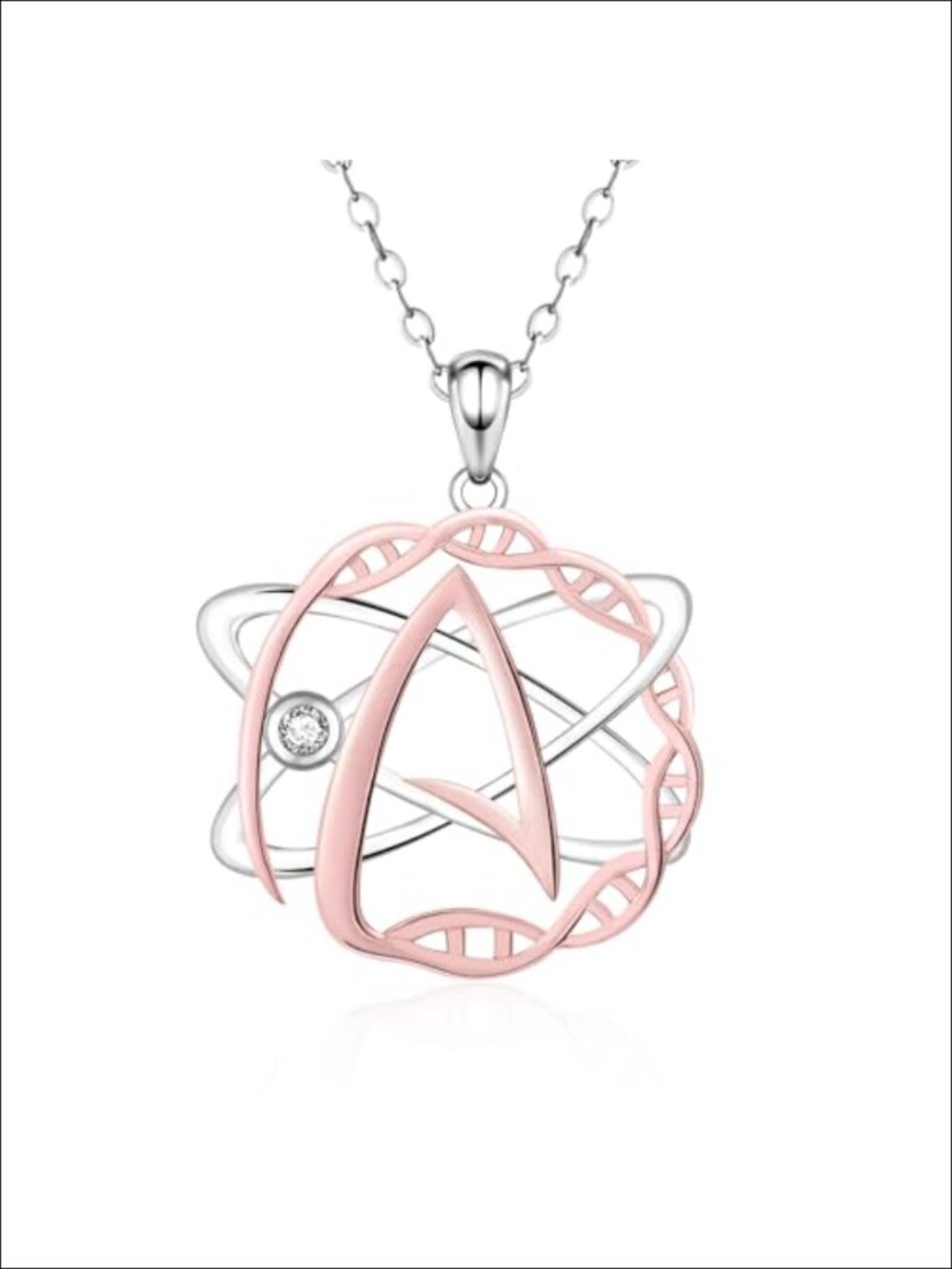 Atheist Necklace S925 Sterling Silver Atheism Sign Pendant Science Jewelry Gift